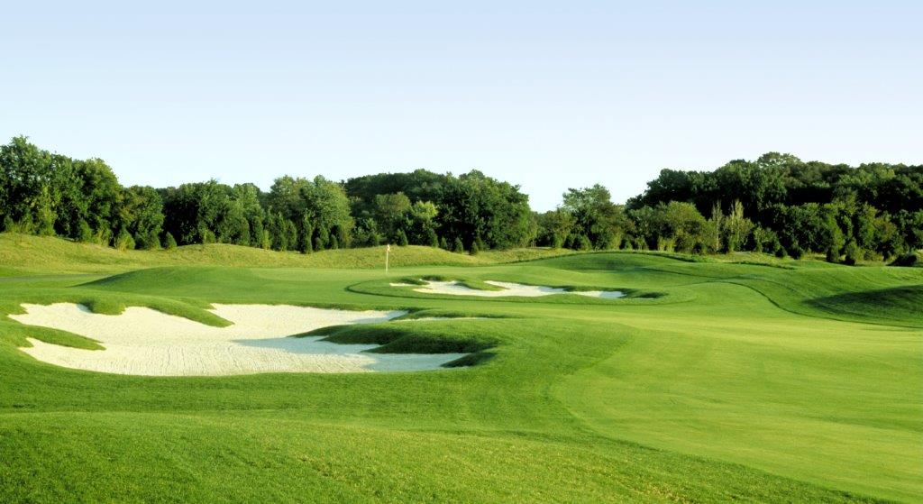 golf course with sand traps